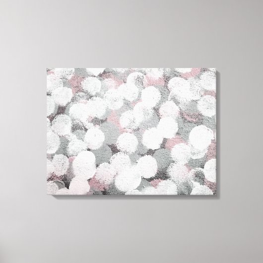 abstract geschilderde cirkels in zacht grijs en wi canvas afdruk (Voorkant)