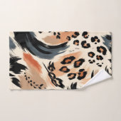 Abstract geschilderde exotische dierenprint luipaa bad handdoek (Handdoek)