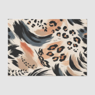 Abstract Geschilderde Exotische Dierprint Luipaard Tissuepapier