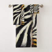 Abstract geschilderde gemengde wilde dierenprint bad handdoek (Insitu)