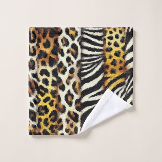 Abstract geschilderde gemengde wilde dierenprint bad handdoek (Wasdoekje)