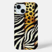Abstract geschilderde gemengde wilde dierenprint Case-Mate iPhone case (Achterkant)