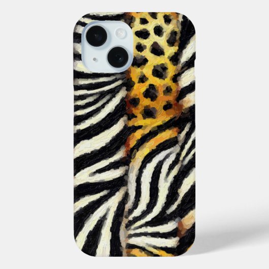 Abstract geschilderde gemengde wilde dierenprint Case-Mate iPhone case (Achterkant)