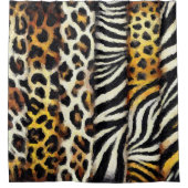 Abstract geschilderde gemengde wilde dierenprint douchegordijn (Voorkant)