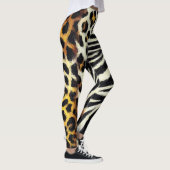 Abstract geschilderde gemengde wilde dierenprint leggings (Rechts)