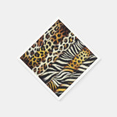 Abstract geschilderde gemengde wilde dierenprint servet (Hoek)