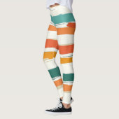 Abstract geschilderde horizontale penseelstrepen B Leggings (Links)