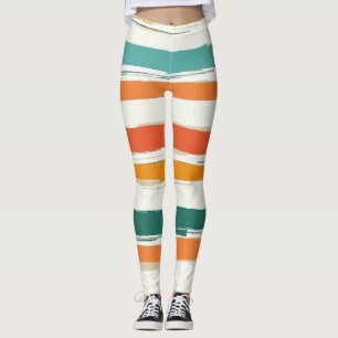 Abstract geschilderde horizontale penseelstrepen B Leggings