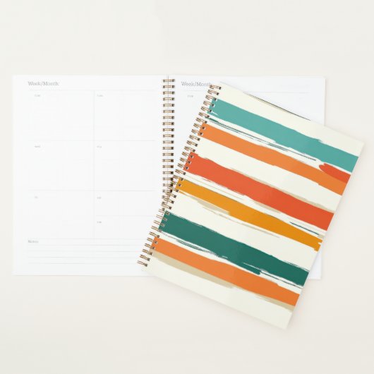 Abstract geschilderde horizontale penseelstrepen B Planner (Display)