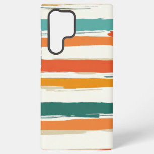 Abstract geschilderde horizontale penseelstrepen B Samsung Galaxy Hoesje
