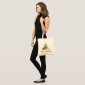 Abstract geschilderde kerstboom tote bag (Voorkant (model))