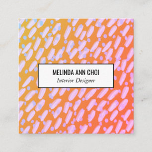 Abstract geschilderde stippen spots tropische punc vierkante visitekaartje