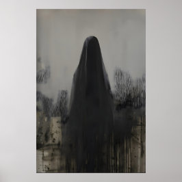 Abstract gesluierd persoon gothic art afdrukbare p poster