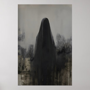Abstract gesluierd persoon gothic art afdrukbare p poster