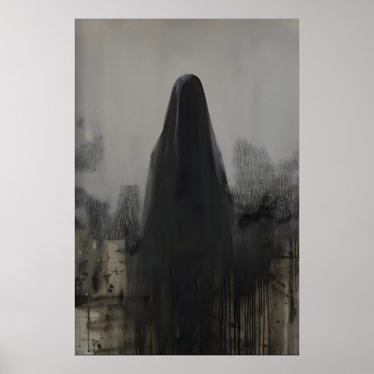 Abstract gesluierd persoon gothic art afdrukbare p poster (Voorkant)