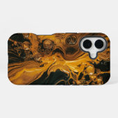 Abstract Gesmolten Goud iPhone 16 Hoesje (Achterkant horizontaal)