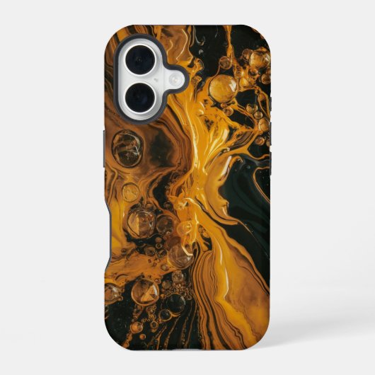 Abstract Gesmolten Goud iPhone 16 Hoesje (Achterkant)