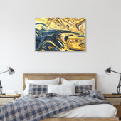 Abstract gesmolten goudverf | Beste hedendaagse Canvas Afdruk (Insitu (Slaapkamer))