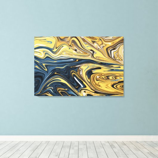 Abstract gesmolten goudverf | Beste hedendaagse Canvas Afdruk (Insitu (Houten vloer))