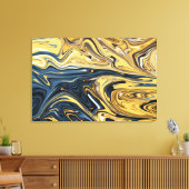 Abstract gesmolten goudverf | Beste hedendaagse Canvas Afdruk (Insitu (Woonkamer))