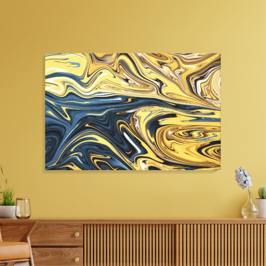 Abstract gesmolten goudverf | Beste hedendaagse Canvas Afdruk (Insitu (Woonkamer))