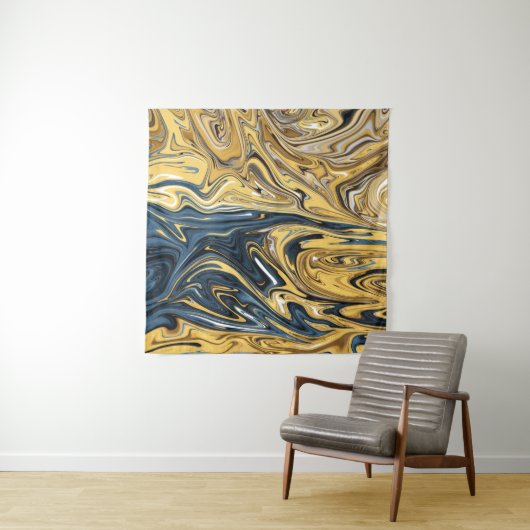 Abstract gesmolten goudverf | Beste hedendaagse Wandkleed (In situ)