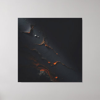 Abstract gesmolten lava op donkere lei canvas kuns afdruk