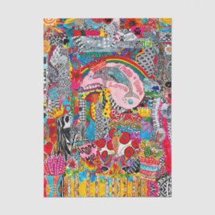 Abstract gesneden dierlijk papier kunstweefsel pap