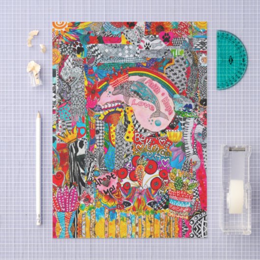 Abstract gesneden dierlijk papier kunstweefsel pap (Craft)