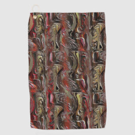 Abstract gesneden in mahonie en donkerrood golfhanddoek