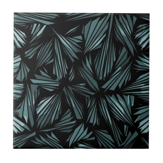 Abstract gespleten glazen blauw patroonkeramische  tegeltje (Voorkant)