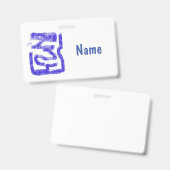Abstract gespoten blauw Thunder_Cove Badge (Voor- en achterkant)