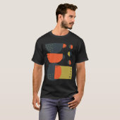 Abstract gestapelde koffiekopjes t-shirt (Voorkant volledig)