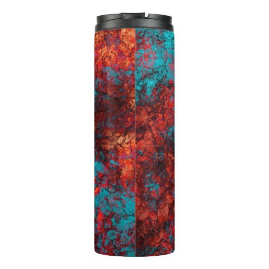 Abstract gesteente marmer getextureerd marmer dark thermosbeker (Achterkant)