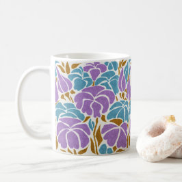 Abstract gestileerde lavendel en blauwe Floral Koffiemok