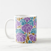 Abstract gestileerde lavendel en blauwe Floral Koffiemok (Links)