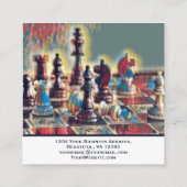 Abstract gestileerde schaakstukken Coach Club Vierkante Visitekaartje (Achterkant)