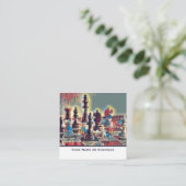 Abstract gestileerde schaakstukken Coach Club Vierkante Visitekaartje (Staand voorkant)