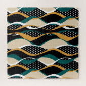 Abstract gestreept, kleurrijk golvend patroon. legpuzzel (Horizontaal)