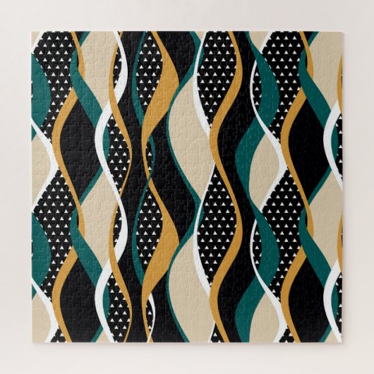 Abstract gestreept, kleurrijk golvend patroon. legpuzzel (Verticaal)