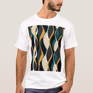 Abstract gestreept, kleurrijk golvend patroon. t-shirt