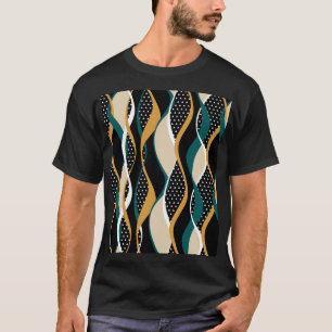 Abstract gestreept, kleurrijk golvend patroon. t-shirt