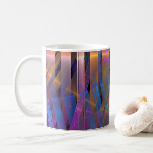 Abstract gestreepte glanzende geometrische decorat koffiemok
