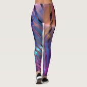 Abstract gestreepte glanzende geometrische decorat leggings (Achterkant)