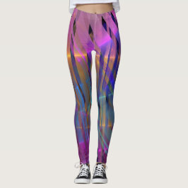Abstract gestreepte glanzende geometrische decorat leggings