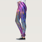 Abstract gestreepte glanzende geometrische decorat leggings (Links)