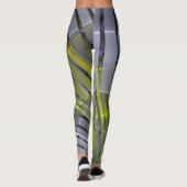 Abstract gestreepte glanzende geometrische decorat leggings (Achterkant)