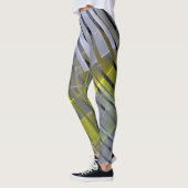 Abstract gestreepte glanzende geometrische decorat leggings (Links)