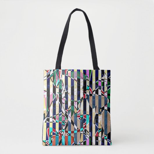Abstract gestreepte patroon tote bag (Voorkant)