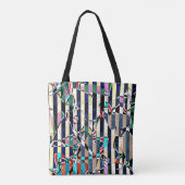 Abstract gestreepte patroon tote bag (Achterkant)